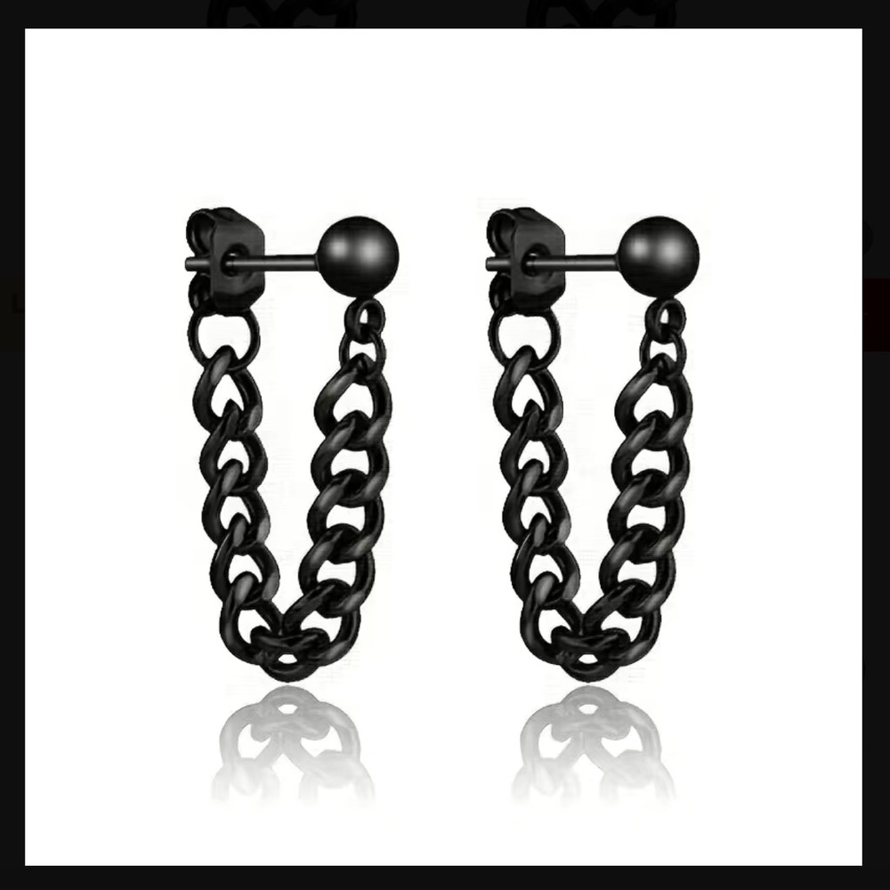 Jewelry Stainless Steel Small Steel Ball Chain Earrings